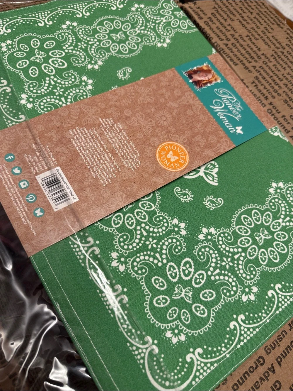 The Pioneer Woman table runner, bandanna pattern. NWT